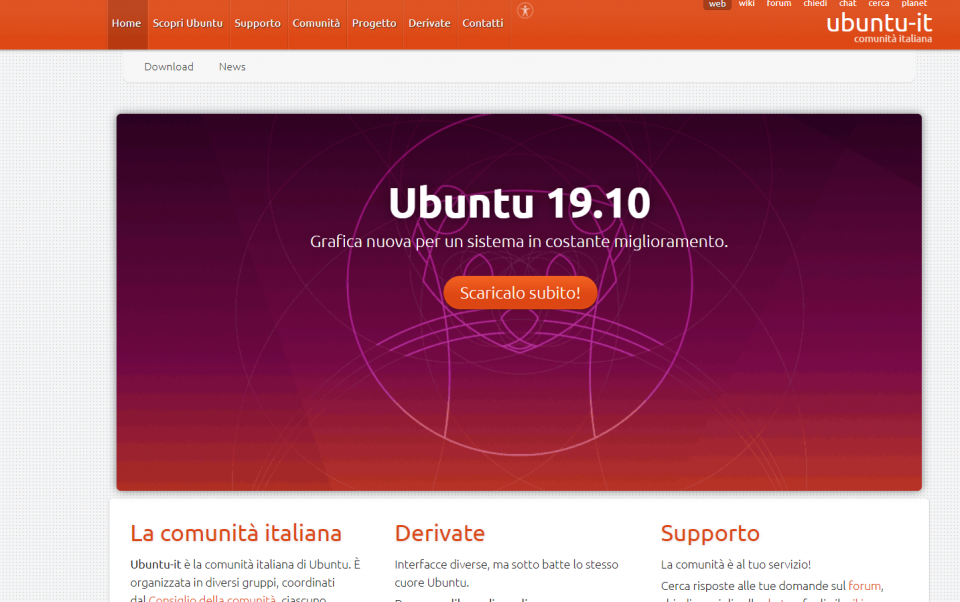 Sito ufficiale dove poter installare Ubuntu