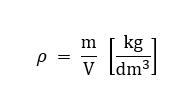 Formula massa volumica