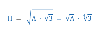 Triangolo equilatero: formula dell'alterzza data l'area