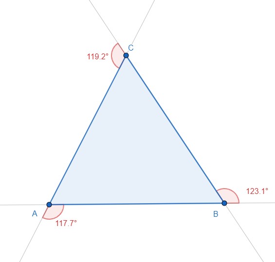 somma angoli esterni triangolo