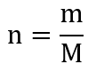 La quantità di sostanza è uguale al rapporto tra la massa e la massa molare