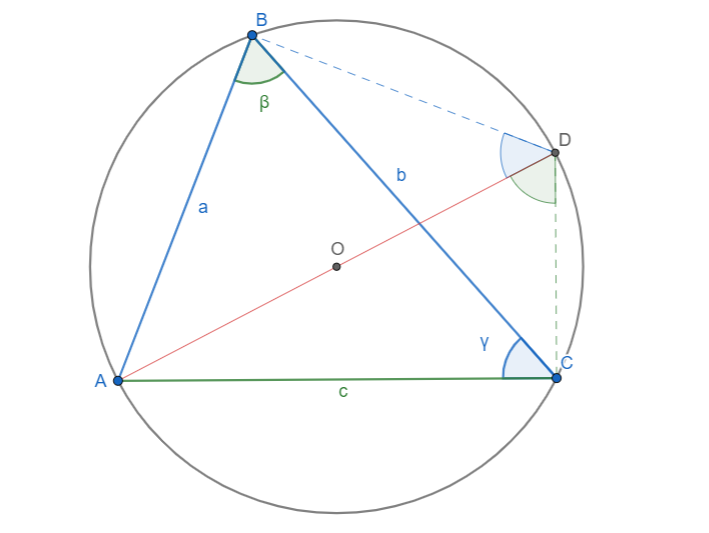 circocentro del triangolo e dimostrazione del teorema dei seni 