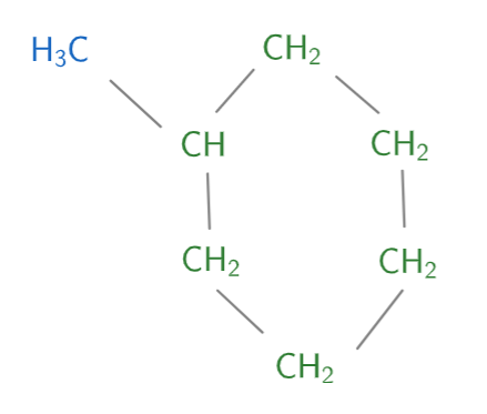 metilcicloesano, formula condensata
