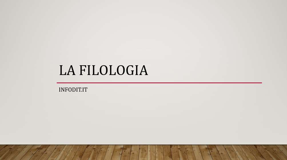 La filologia